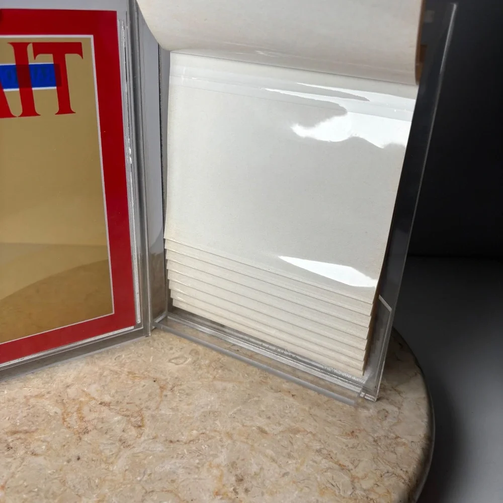 VTG Time Magazine Baby of the Year Acrylic Picture Frame Stationery Set Clear